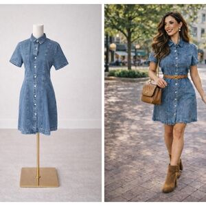 Flirty Button-down Denim Dress